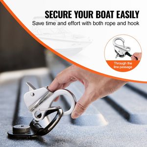 304 Stainless Steel Slide Anchor Quick Release Knotless System 3/8\" Boat Anchor <b>Hook</b> <b>Clips</b> - Product Image 4