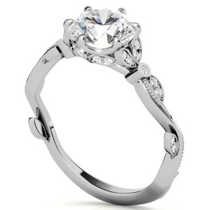 Anillo Curvo de Moissanita, Plata de Ley 925, Chapado en Oro Blanco, Anillo de Boda Apilable, Anillo de Lujo Certificado con Engaste de Garras, Aniversario - Product Image 2