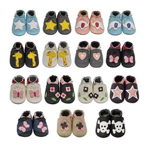 Zapatos de cuero para bebés, primeros pasos, suaves, para niños y niñas, pantuflas para niños pequeños con suela de gamuza en venta - Product Image 6