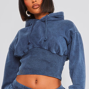 Sudaderas Cortas con Capucha para Mujer, Sudaderas con Capucha con Logotipo Personalizado, Ropa de Moda Urbana, Fabricante de Ropa, Exportación OEM de Pakistán - Product Image 2