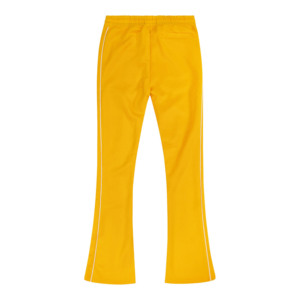 Pantalon évasé jaune pour homme avec imprimé graffiti noir, taille élastique, cordon de serrage, style streetwear, jogging décontracté - Product Image 4
