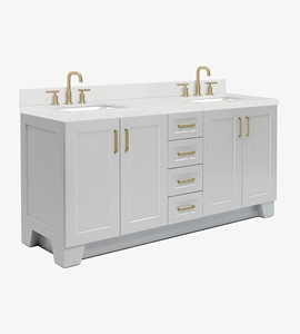 Meuble de salle de bain Quartus 72 pouces avec double vasque, directement de l'usine, seulement 5 options de finition, fabrication directe du Vietnam - Product Image 2
