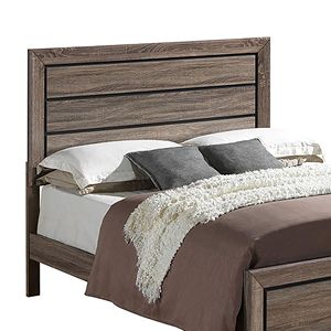 Letto a pannello Queen in taupe lavato con struttura in legno artigianale - Product Image 4
