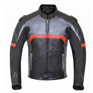 Veste de moto avec accents jaunes, coupe-vent, veste en cuir pour motards, matériau de qualité supérieure, parka, manteau de moto - Product Image 4