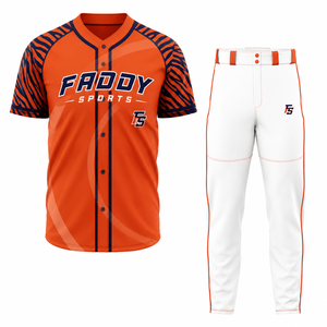 Ensemble d'uniformes de baseball personnalisés sublimés en gros – Maillot et pantalon de performance à boutons intégraux pour l'entraînement d'équipe – Vêtements de sport pour hommes et jeunes - Product Image 1