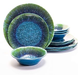 Assiettes à dîner classiques en mélamine, durables, élégantes et résistantes - Product Image 1