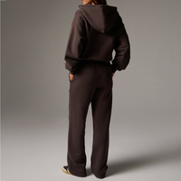 Survêtement personnalisé pour femme avec fermeture éclair, DTF OEM, ensemble décontracté deux pièces en polyester et coton, veste et pantalon, vêtements streetwear