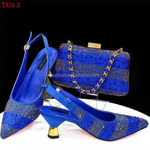Nouvel ensemble italien chaussures et sac TX51 pour soirée, <span class=keywords><strong>escarpins</strong></span> de mariage <span class=keywords><strong>italiens</strong></span> pour femmes avec pochette, chaussures nigérianes assorties - Product Image 3