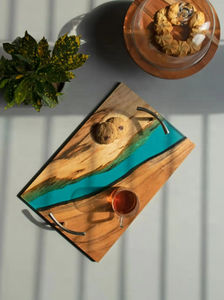 Handmade Square Epoxy Resin Angel Tray with Fabulous <b>Decorative</b> Design for Serving Food in Kitchen <b>Restaurants</b> Home Use - Product Image 5