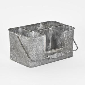 New Arrival Metal Garden <b>Bucket</b> With Floral Embossing And Wooden Handle Rustic Style Decorative Planter For Outdoor Use - Product Image 2
