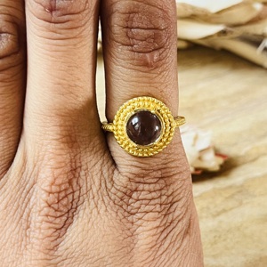 Best New Design <b>Quartz</b> <b>Rings</b> Boho Brass <b>Ring</b> For Women 18k Gold Plated Tribal Beaded Statement <b>Ring</b> For Wholesale/OEM/ODM - Product Image 6