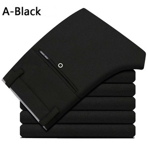 Men's Spring Autumn Fashion Business Casual Long Pants <b>Elastic</b> Straight Formal Trousers Plus Size 28-40 A-Grade Suit Pants - Product Image 1