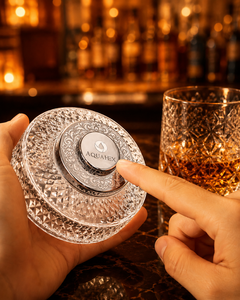 AquaHex <b>Crystal</b> <b>Decanter</b> with Stainless Steel Stopper Classic Old Fashioned Glass Design for Whisky Serving - Product Image 4