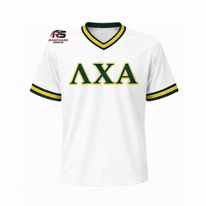 Camisetas Personalizadas de Fraternidad Griega para Hombre, Sublimadas, Tejido Ecológico de Spandex/Poliéster, Transpirable, de Secado Rápido, con Logotipo Frontal - Product Image 1