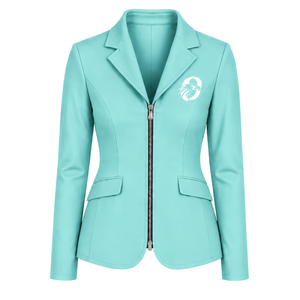Veste d'équitation bleu sarcelle pour femme, blazer d'équitation sur mesure, manteau classique pour concours d'équitation, vente en gros personnalisée, mode - Product Image 3