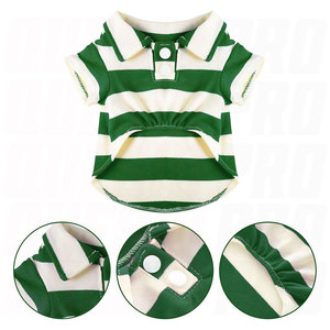 Camisa Polo para Perro con Cuello a Rayas, Ropa para Cachorros, Prenda de Verano con Botones, Ropa para Mascotas Transpirable, Ligera, Suave y Cómoda - Product Image 6