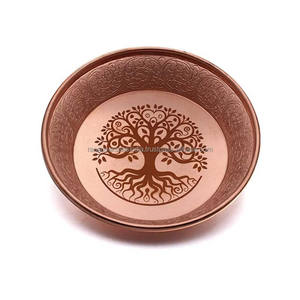 Cuenco de oferta de cobre puro más vendido con tema de árbol Quemador de incienso de altar de calidad premium y plato de oferta a precios asequibles - Product Image 4