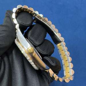 Montre BOJ Premium R.o.l.e.x bicolore arabe 41 mm automatique en acier inoxydable de luxe avec moissanite, style hip-hop, double mouvement, étanche 3 ATM - Product Image 5