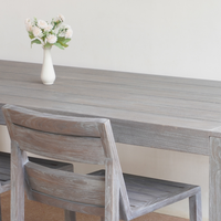 Table à manger en teck massif pour l'extérieur, pliable, résistante aux intempéries, design simple et moderne pour jardin, terrasse, parc