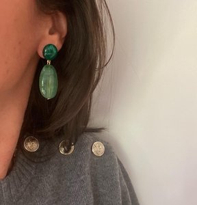 Handmade <b>Resin</b> Geometric Earrings Green Blue Gray Irregular Shape Fashion Jewelry For Women Art <b>Resin</b> <b>Craft</b> - Product Image 3