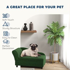 Divano Letto Verde per Animali Domestici con Vano Contenitore per Gatti e Cani di Piccola Taglia - Cucce e Mobili per Animali - Product Image 3