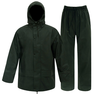 Combinaison de pluie imperméable en polyester noir unisexe pour adultes, manches longues, toutes saisons, vêtements d'extérieur, 140g, impression numérique, logo et design personnalisés - Product Image 1