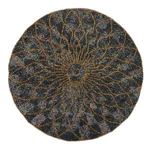 High Quality Handmade Embroidered Cloth Table <b>Chair</b> <b>Pads</b> Unique Leaf Design Glass Beads Luxury Style Placemat/Mat Available - Product Image 1