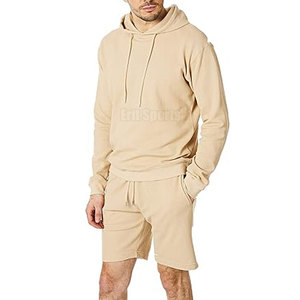 Ensemble de survêtement décontracté d'hiver pour hommes : sweat à capuche et short, design personnalisé, couleur unie, respirant et léger - Product Image 3