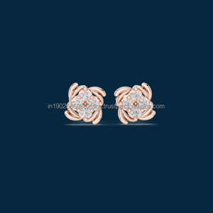 Boucles d'oreilles Harmony en or 14K CVD Diamond Cluster pour hommes femmes en or Design personnalisé - Product Image 1