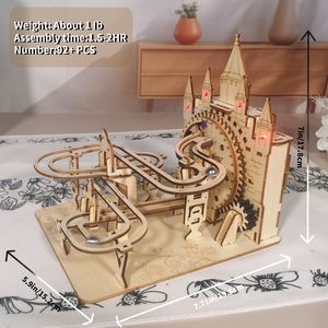 Kit Fai-da-Te per Pista delle Biglie Elettrica 3D in Legno con Luci, Modello da Costruire con Rompicapo, Regalo di Natale - Product Image 4