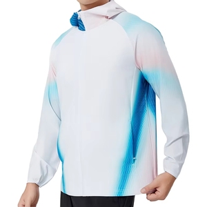 Chaqueta Deportiva Transpirable de Secado Rápido para Hombre, con Capucha, Diseño Colorido, de Poliéster y Elastano, para Otoño - Product Image 4