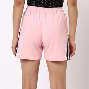 Shorts de sport pour femmes, taille élastique rose, couleur unie, tricoté, respirant, coupe régulière, en denim/nylon, style jupe-short, pour le jogging - Product Image 6