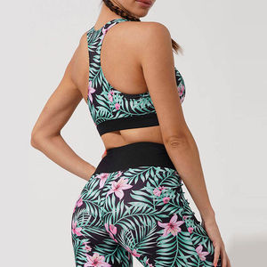 Conjunto de Shorts de Yoga y Gimnasio de Cintura Alta con Estampado de Poliéster/Nylon para Mujer, Transpirable, de Secado Rápido, Ropa Deportiva, Bra Deportivo y Pantalones - Product Image 2