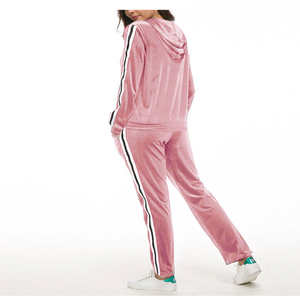 Ensemble de survêtement en velours personnalisé pour femme : sweat à capuche zippé et pantalon de jogging en velours - Product Image 5