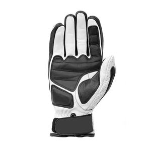 Gants de course antidérapants à doigts entiers en cuir enduit de polyuréthane noir et blanc, respirants, design à panneaux, fermeture à tirette, unisexe - Product Image 6