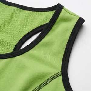 Women's Green 2 Piece Yoga Set Scoop Neck Crop Top High Waist <b>Leggings</b> Contrast Stitch <b>Activewear</b> - Product Image 4