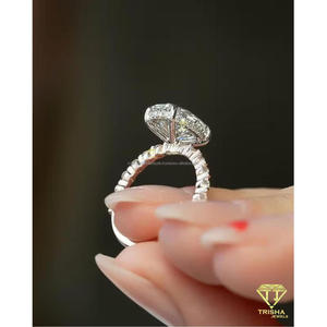 Luxury <b>Oval</b> Cut <b>Moissanite</b> <b>Engagement</b> <b>Ring</b> With Center Stone In Gold Setting Elegant Bridal Jewelry For Women Wedding Gift - Product Image 3