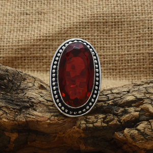 Deep Red <b>Garnet</b> <b>Ring</b> 925 Sterling <b>Silver</b> <b>Garnet</b> <b>Ring</b> Handmade Wedding <b>Ring</b> For Her - Product Image 3