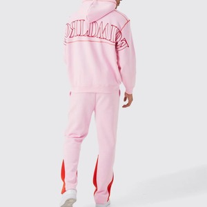 ชุดวอร์มผ้าฝ้าย ODM พิมพ์ลายสกรีน ล้างสีแบบแอซิดวอช เนื้อผ้านุ่ม ชุดออกกำลังกายสไตล์จ็อกเกอร์ ชุดลำลองแนวสตรีททันสมัย ชุดกีฬา - Product Image 4