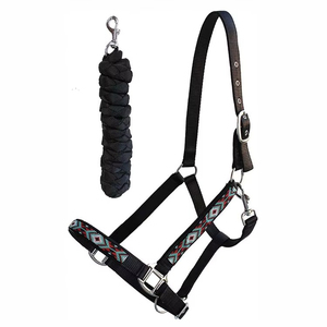 Harnais de cheval en nylon orange avec rembourrage noir et boucles métalliques pour l'équitation et l'entraînement - Product Image 4