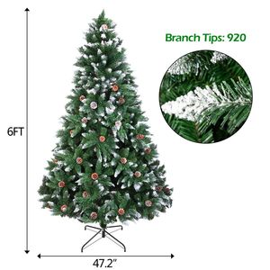 Albero di Natale da 180 cm con 920 rami, effetto neve e coni di pino, albero natalizio festivo da 180 cm più coni di pino - Product Image 6
