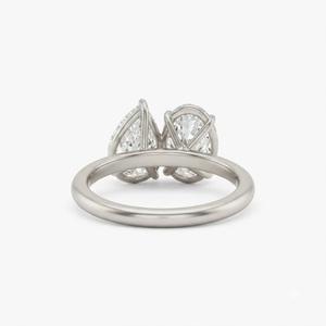 Anillo de Diamantes Cultivados en Laboratorio Toi Et Moi de Oro Blanco de 18K, 5.00CTW, Certificado IGI, Corte Pera Ovalado, Anillo de Compromiso de Dos Piedras - Product Image 2