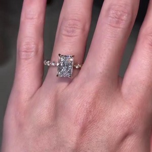 3.8ct Radiant Cut Lab Grown Diamond <b>Ring</b> With 14K Yellow Gold Diamond <b>Ring</b> Promise <b>Ring</b> from <b>Indian</b> Supplier & Manufacturer - Product Image 5