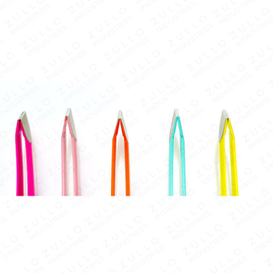 6PCS High Quality Stainless Steel Slant Tip Eyebrow Tweezers Set Custom Colors Private Label Beauty Grooming Tools OEM - Product Image 3