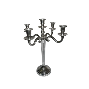 Support de bougie à 5 bras en aluminium finition dorée antique pour la décoration intérieure et extérieure de la maison et les mariages (vente en gros) - Product Image 1