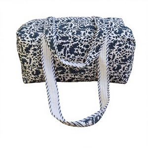 Bolso de Hombro Tipo Tote Acolchado de Algodón con Patrón Geométrico, Lavable, Ecológico, para Yoga, Compras, Playa o Viajes Cortos - Product Image 1