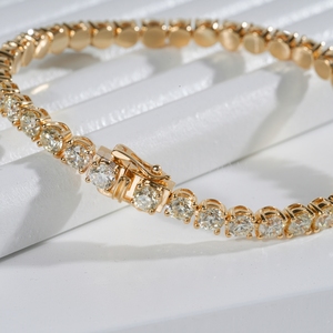 Bracelet tennis exquis en diamants de laboratoire ronds de 11,0 carats, 4,0 mm, en or massif 10K, 14K, 18K, bracelet en diamants, cadeau pour elle - Product Image 4