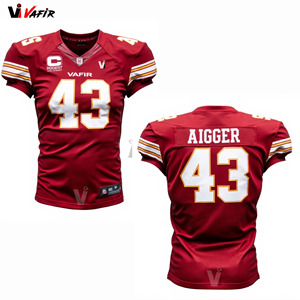 Maillots de football américain personnalisés 2026 imprimés par sublimation, respirants, grandes tailles, manches courtes, tissu Spandex 300 g/m² - Product Image 5