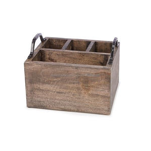 Artículo decorativo para el hogar Cubiertos de bambú natural Caddy con asa Organizador de condimentos Artículo al por mayor Artesanía India Nuevo diseño - Product Image 5