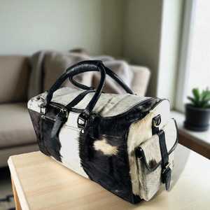 Bolsa de Viaje de Cuero Genuino de Primera Calidad, con Cierre de Cremallera, Ligera, Gran Capacidad, Exportador LHODB-0108 - Product Image 5